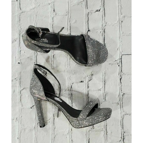 Michael Kors Margot Platform Anthracite Ankle Strap Heels WOMENS SIZE 9.5 - Picture 1 of 7